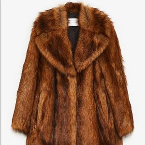 ZARA // FAUX FUR COAT